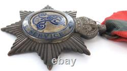 RARE Edward VII Medal Imperial Service Order in Silver & Enamel, Unnamed