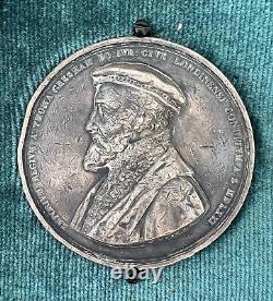 RARE! Eimer-1390 England 1844 Silver Medal Gresham Royal Exchange 72mm 181g VF