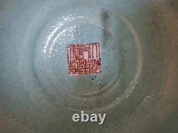 RARE QING DYNASTY Pair IMPERIAL Famille Rose Emblem Altar Ornament QIANLONG Seal