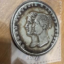 RARE TONED 1844 Queen Victoria & Prince Albert Royal Exchange London Davis Medal