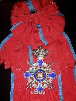 ROMANIA Royal SILVER Order STAR Grand CROSS Romanian Sash MEDAL WW2 1942 GERMANY