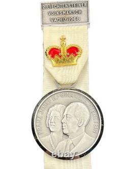 Rare 1968 Liechtenstein Royal Medal Franz Josef II Gina Huguenin