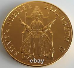Rare 1977 Queen Elizabeth II Silver Jubilee Large Medal 44mm Royal Mint Official