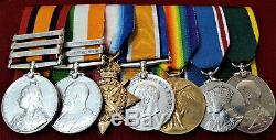Rare Boer War & Ww1 Old Contemptible Medal Group To 4387 Cpl Fox Royal Engineers