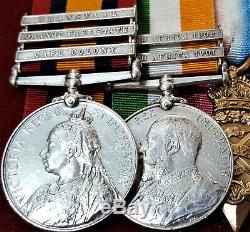 Rare Boer War & Ww1 Old Contemptible Medal Group To 4387 Cpl Fox Royal Engineers