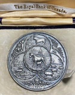 Rare Large Early 1900's Royal Bank of Canada BIRKS Sterling Agricultural Medal