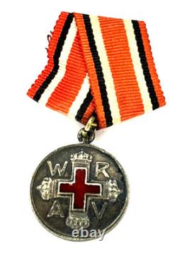 Rare Prussia Red Cross Medal Miniature 2nd Class Silver Enamel Imperial Germany