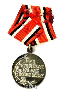 Rare Prussia Red Cross Medal Miniature 2nd Class Silver Enamel Imperial Germany