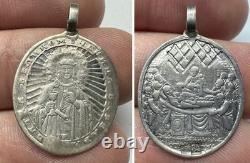 Rare Russian Imperial 84 Silver St Barbara Double-Sided Devotional Medallion