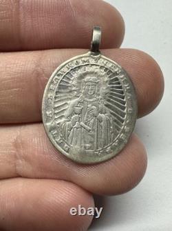 Rare Russian Imperial 84 Silver St Barbara Double-Sided Devotional Medallion
