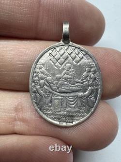 Rare Russian Imperial 84 Silver St Barbara Double-Sided Devotional Medallion