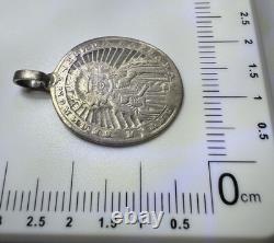 Rare Russian Imperial 84 Silver St Barbara Double-Sided Devotional Medallion