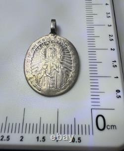 Rare Russian Imperial 84 Silver St Barbara Double-Sided Devotional Medallion