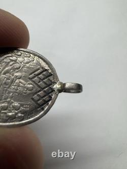 Rare Russian Imperial 84 Silver St Barbara Double-Sided Devotional Medallion