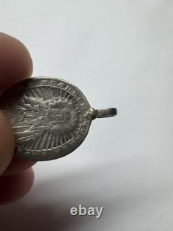 Rare Russian Imperial 84 Silver St Barbara Double-Sided Devotional Medallion