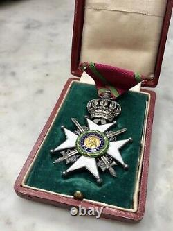 Rare Saxe Coburg Gotha House Royal Order, Cross With Swords Enamel II Class 1833