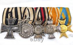 Rare WW1 Imperial Germany & Hohenzollern Merit Medal swords service medal bar