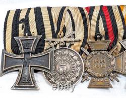 Rare WW1 Imperial Germany & Hohenzollern Merit Medal swords service medal bar
