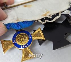 Rare WW1 Imperial Germany Prussia Order of the Crown medal bar