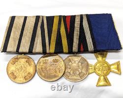 Rare pre WW1 Imperial Germany Denmark & French war army officer's medal bar