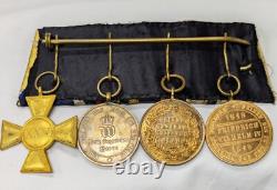 Rare pre WW1 Imperial Germany Denmark & French war army officer's medal bar