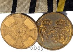 Rare pre WW1 Imperial Germany Denmark & French war army officer's medal bar