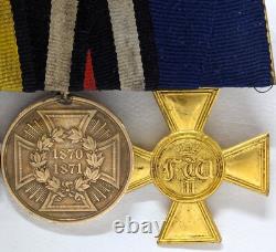 Rare pre WW1 Imperial Germany Denmark & French war army officer's medal bar