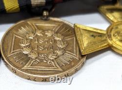 Rare pre WW1 Imperial Germany Denmark & French war army officer's medal bar