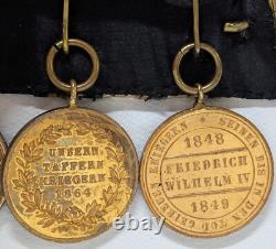 Rare pre WW1 Imperial Germany Denmark & French war army officer's medal bar