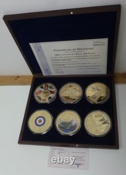 Royal Air Force RAF Centenary Huge 70mm Gold-Plated 6-Medallion Boxed Set 2018