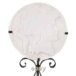 Royal Bonn Marble Roman Soldier Medallion on Stand