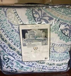 Royal Court Afton Printed Mosaic Queen Comforter Set 4 Pc