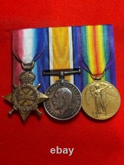 Royal Field Artillery WW1 1914/15 Star Medal trio to HUBBARD WOUNDED June 1918
