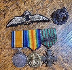 Royal Flying Corps Pilot Medal Group with Croix de Guerre