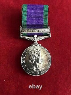 Royal Green Jackets (rgj) Northern Ireland'csm' Silver Medal With Box Of Issue