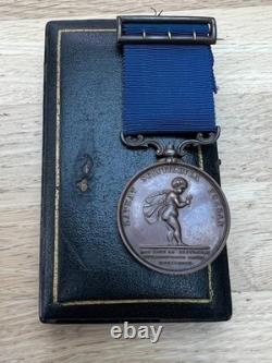 Royal Humane Society Bronze Medal To Thomas S. Beedle Dated 1906 With Box
