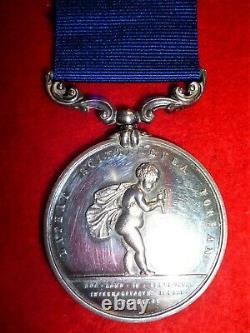 Royal Humane Society silver Medal awarded to Sir C. Grundy, Morecambe Bay 1870