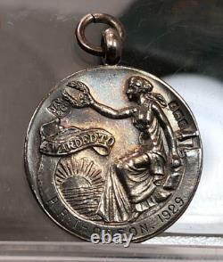 Royal Life Saving Society Award of Merit Sterling Silver Medal RR Thomson 1929