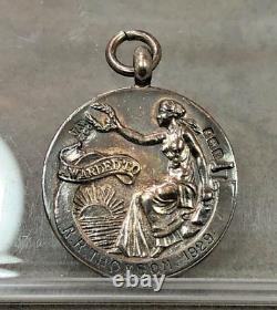 Royal Life Saving Society Award of Merit Sterling Silver Medal RR Thomson 1929