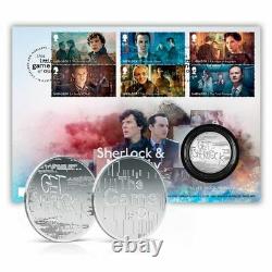Royal Mail Sherlock & Moriarty Limited Silver Medal Cover hidden UV Stamps