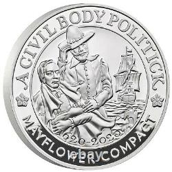 Royal Mint 400th Anniversary of the Mayflower Silver Proof Coin Medal Set UK