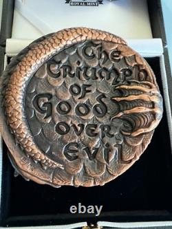 Royal Mint Bronze Medal by Emma Noble Ltd Edition. Triumph of Good Over Evil