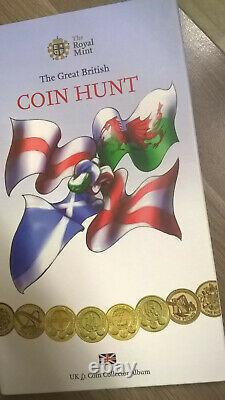 Royal Mint, COIN HUNT £1 ALBUM, 1st. Edition, FULL SET with Completer medal