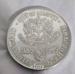 Royal Mint Centenary Medal. 800 Years of Mayoralty. Sterling Silver. London 1989