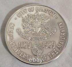 Royal Mint Centenary Medal. 800 Years of Mayoralty. Sterling Silver. London 1989