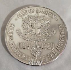 Royal Mint Centenary Medal. 800 Years of Mayoralty. Sterling Silver. London 1989