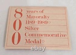 Royal Mint Centenary Medal. 800 Years of Mayoralty. Sterling Silver. London 1989