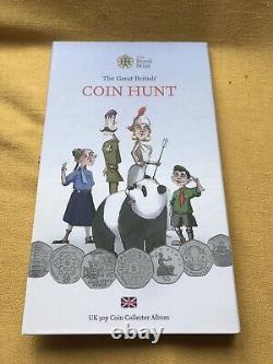 Royal Mint Great British Coin Hunt 50p Coin Album Full With Completer Medal