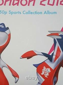 Royal Mint Official London Olympic 2012 50p Sports Album + Completer Medallion