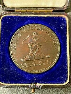 Royal Navy Admiral Lord Nelson Medal Made From Copper Of Flagship Cased